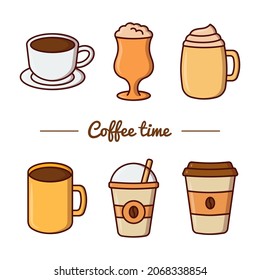 Coffee cartoon style illustration isolated on white background