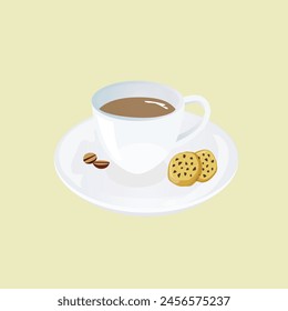 coffee cartoon vector. free space for text. wallpaper. cookie cartoon.