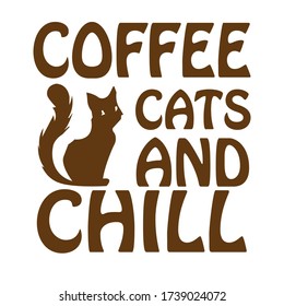 Coffee cat and chill t-shirt design.