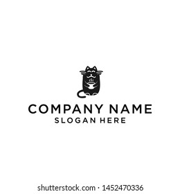 coffee cat logo design vector illustration template