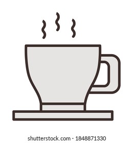 café cerámica barba de beber relleno estilo icono ilustración vectorial
