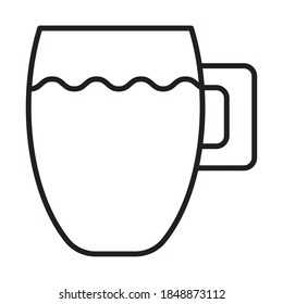 coffee ceramic mug drink line style icon vector illustration design