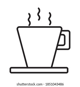 coffee ceramic mug drink line style icon vector illustration design