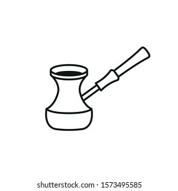 Coffee cezve icon black on white background
