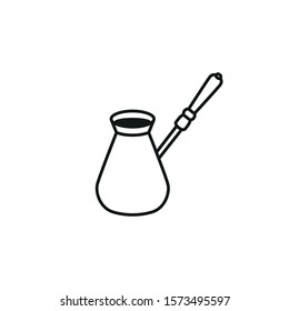 Coffee cezve icon black on white background