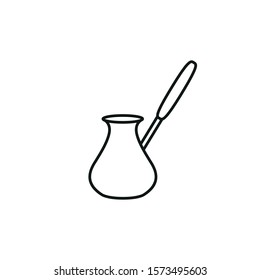 Coffee cezve icon black on white background