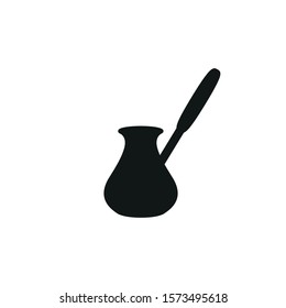Coffee cezve icon black on white background