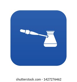 Coffee cezve icon digital blue for any design isolated on white vector illustration