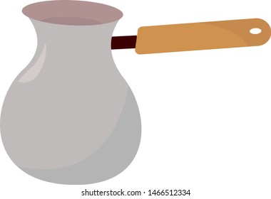 Coffee cezve, illustration, vector on white background.