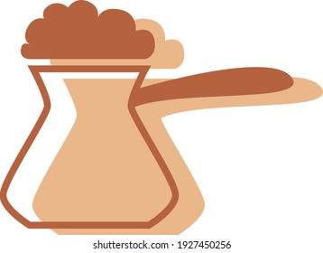 Coffee cezve, ilustración, vector sobre fondo blanco.