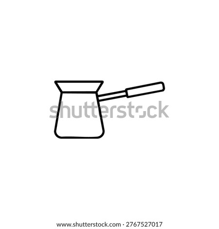 Coffee cezve coffee pot black and white vector icon for Turkish coffee brewing