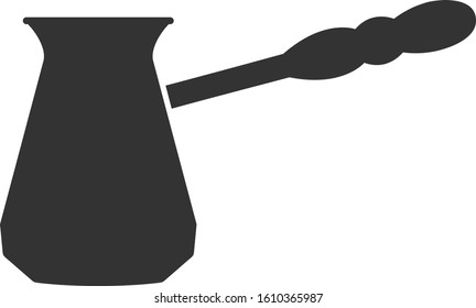 Coffee cezve vector icon. Flat Coffee cezve symbol is isolated on a white background.