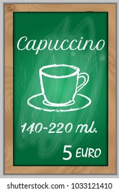 Coffee chalk drawing for menu, restaurant, cafe, presentation  