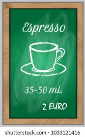 Coffee chalk drawing for menu, restaurant, cafe, presentation  