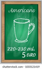 Coffee chalk drawing for menu, restaurant, cafe, presentation  