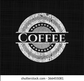 Coffee chalkboard emblem written on a blackboard