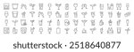 Coffee, Champaign, Wine, Cocktail, Soft Drink Line Icon Collection. Editable Stroke. Perfect for Infographics, Articles, Books, Flyers, Banners