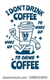 Diseño de caracteres de café para sitio web, aplicación, impresión, documento, afiche, diseño de pegatinas, etc.