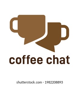 coffee chat bubble mug logo vector