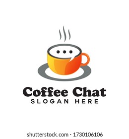 Coffee-Chat-Dialog-Logo, Logo für den Kaffeegrad am Morgen
