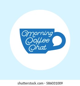 Coffee chat emblem. Coffee logo.
Cup with the bubble on a white background.