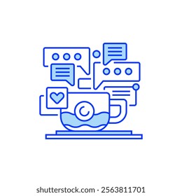 Coffee Chat Filled Line Icon. linear style sign for mobile concept and web design. Outline vector icon.