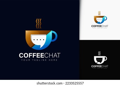 Coffee chat logo design with gradient