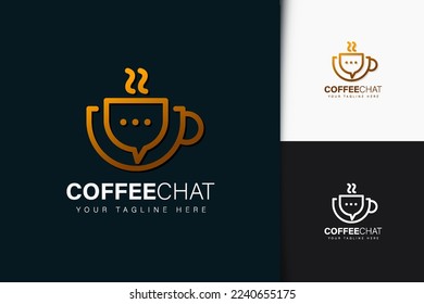 Coffee chat logo design with gradient