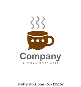 Coffee chat logo design vector