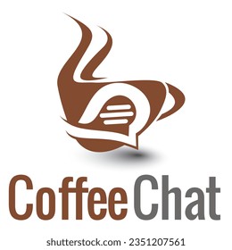 diseño moderno del logotipo de chat de café