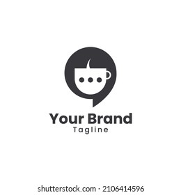 Coffee chat logo is perfect for cafe, coffee, restaurant logos etc.