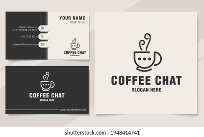 Coffee chat logo template monogram style