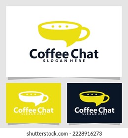 coffee chat logo vector design template