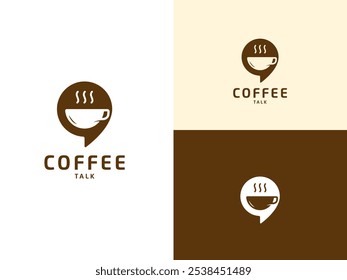coffee chat logo vector design