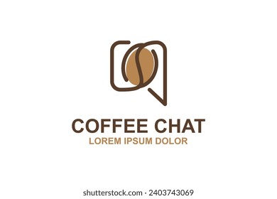 Coffee chat podcast logo broadcasting studio icon symbol.