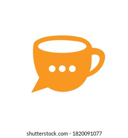 Coffee chat vector logo design. Coffee talk forum logo design template.