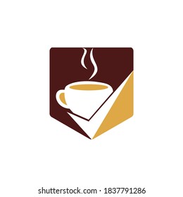 Diseño del logotipo vectorial Coffee Check. Café con marca de verificación.