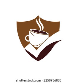 Coffee Check vector logo design. Coffee cup with a check mark.