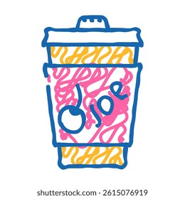 coffee cherry syrup doodle icon sketch vector. coffee cherry syrup sign. isolated symbol illustration