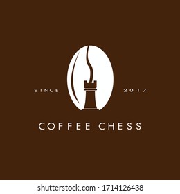 Vector de diseño con logotipo de ajedrez en un estilo minimalista