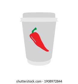 coffee with chili pepper icon vector