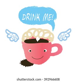 coffee or chocolate with cream cartoon character.