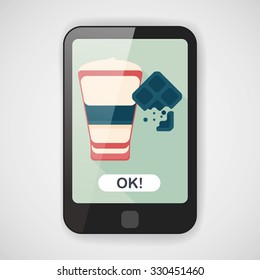 coffee with chocolate flat icon with long shadow,eps10