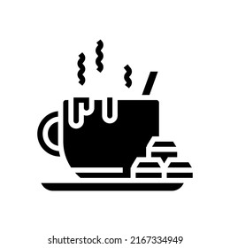 coffee chocolate glyph icon vector. coffee chocolate sign. isolated contour symbol black illustration