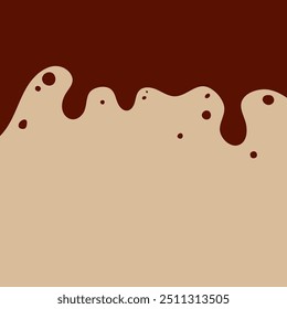 Coffee or chocolate liquid texture. Cocoa splash vector background. Abstract liquid brown waves illustration.