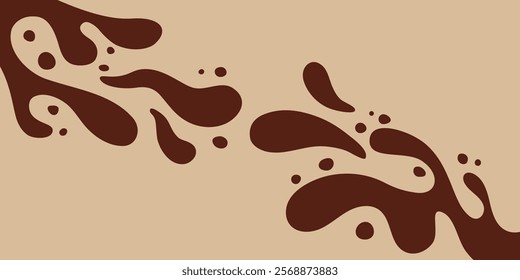 Coffee or chocolate liquid texture. Cocoa splash vector background. Abstract liquid brown waves illustration.