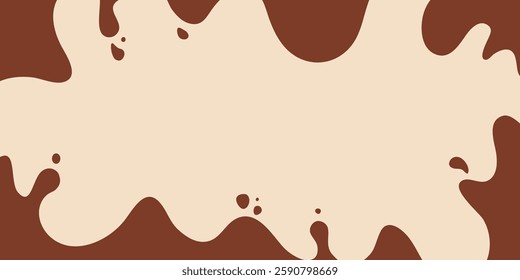 Coffee or chocolate liquid texture. Cocoa splash vector background. Abstract liquid brown waves illustration.