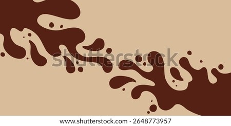 Coffee or chocolate liquid texture. Cocoa splash vector background. Abstract liquid brown waves illustration.