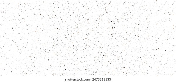 Coffee or chocolate powder, flying dust particles. Seamless white paper texture with brown dust particles. Cardboard paper gritty texture. Crushed granules of sand or brown sugar. Vector illustration.