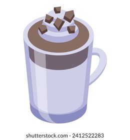 Coffee chocolate shake icon isometric vector. Dalgona coffee. Milk ice drink